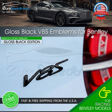 Load image into Gallery viewer, 2x V8S Fender Emblem  For Bentley Flying Spur Badge Logo Sport Car Gloss Black

