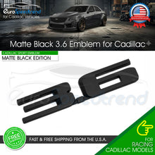 Load image into Gallery viewer, 3.6 Rear Trunk Emblem For Cadillac Badge Matte Black Tailgate Deck Lid CT4 CT5
