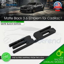 Load image into Gallery viewer, 3.6 Rear Trunk Emblem For Cadillac Badge Matte Black Tailgate Deck Lid CT4 CT5
