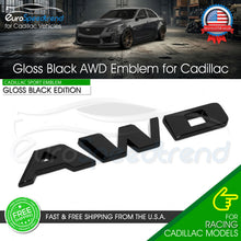 Load image into Gallery viewer, AWD Rear Trunk Letter Emblem For Cadillac Decklid Badge Nameplate Sport Black
