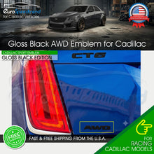 Load image into Gallery viewer, AWD Rear Trunk Letter Emblem For Cadillac Decklid Badge Nameplate Sport Black
