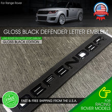 Load image into Gallery viewer, Defender Letter Emblem Rear Gloss Black For Land Rover Liftgate Badge Tailgate

