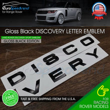 Load image into Gallery viewer, DISCOVERY Letters Emblem Gloss Black For Range Land Rover Hood Sport Badge

