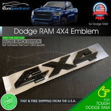 Load image into Gallery viewer, 4X4 Gloss Black Emblem for Dodge RAM 1500 2500 3500 Rebel Tailgate Badge
