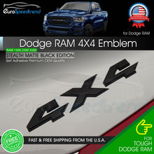 Load image into Gallery viewer, Matte Black 4X4 Emblem for Dodge RAM 1500 2500 3500 Rebel Tailgate Badge
