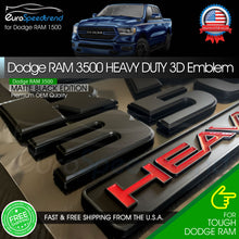 Load image into Gallery viewer, Ram 3500 Heavy Duty Emblem Matte Black Badge Dodge Mopar Letter Nameplate Logo 2X
