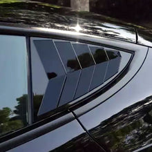 Load image into Gallery viewer, Gloss Black Rear Side Window Louver Shutter Covers for 2017-2022 Tesla Model 3
