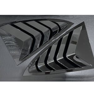 Gloss Black Rear Side Window Louver Shutter Covers for 2017-2022 Tesla Model 3