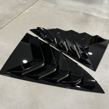 Load image into Gallery viewer, Gloss Black Rear Side Window Louver Shutter Covers for 2017-2022 Tesla Model 3

