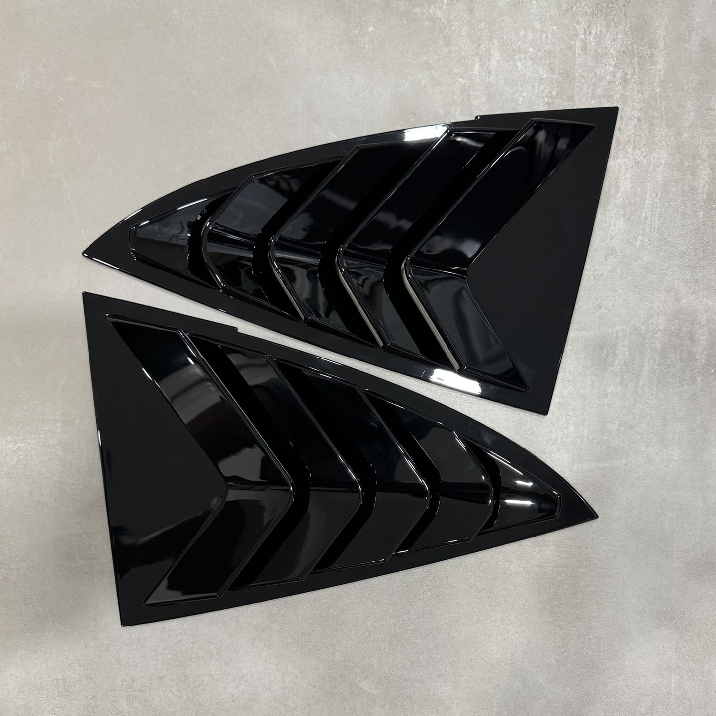 Gloss Black Rear Side Window Louver Shutter Covers for 2017-2022 Tesla Model 3