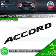 Load image into Gallery viewer, For Honda Accord 2018-2021 Gloss Black Letter Emblem Rear Trunk Lid Sport Badge
