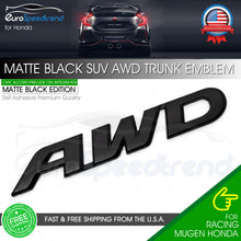Load image into Gallery viewer, AWD Letter Emblem For Honda SUV Rear Liftgate Matte Black Badge Nameplate Sport
