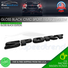Load image into Gallery viewer, Sport Letters For Honda Civic Gloss Black Rear Emblem Trunk Lid Badge Nameplate
