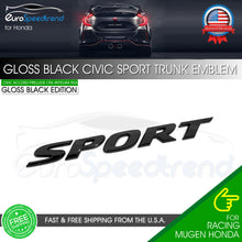 Load image into Gallery viewer, Sport Letters For Honda Civic Gloss Black Rear Emblem Trunk Lid Badge Nameplate
