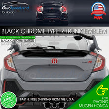 Load image into Gallery viewer, Type R Black Chrome Emblem For Honda Acura Rear Trunk Lid Racing Sport Nameplate Badge
