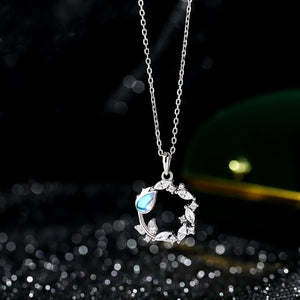 Tulip Moonstone Necklace 925 Sterling Silver, June Birthstone