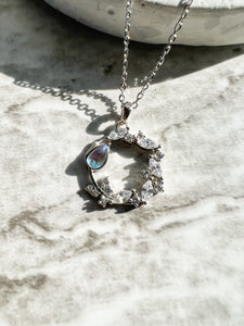Tulip Moonstone Necklace 925 Sterling Silver, June Birthstone