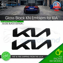 Load image into Gallery viewer, Gloss Black KN Emblem for KIA 2022–2025 Front Hood Rear Trunk 3D Letter Badge
