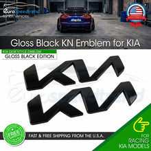 Load image into Gallery viewer, Gloss Black KN Emblem for KIA 2022–2025 Front Hood Rear Trunk 3D Letter Badge
