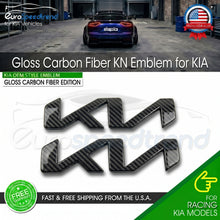Load image into Gallery viewer, Gloss Carbon Fiber KN Emblem for KIA 2022–2025 Front Hood Rear Trunk 3D Letter Badge
