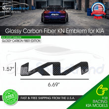 Load image into Gallery viewer, Gloss Carbon Fiber KN Emblem for KIA 2022–2025 Front Hood Rear Trunk 3D Letter Badge
