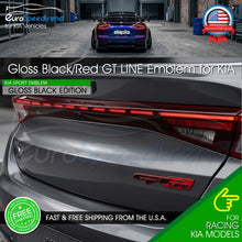 Load image into Gallery viewer, 3D GT Line Black Red Emblem Badge Rear Trunk Lid Fits KIA Optima Sport 86325D4000
