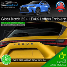 Load image into Gallery viewer, 22+ Lexus Letter Emblem For Lexus Trunk Lid Logo Badge 3D F-Sport Car Gloss Black
