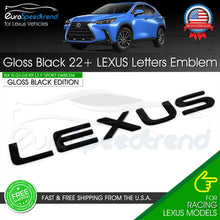 Load image into Gallery viewer, 22+ Lexus Letter Emblem For Lexus Trunk Lid Logo Badge 3D F-Sport Car Gloss Black
