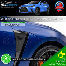 Load image into Gallery viewer, 2x F-Sport Emblem For Lexus IS GS RC F Fender Black Letter Logo Badge 3D
