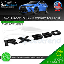 Load image into Gallery viewer, RX 350 Letter Emblem For Lexus Trunk Rear Badge Nameplate F-Sport Gloss Black
