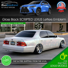Load image into Gallery viewer, Scripted Lexus Letter Emblem For Lexus Gloss Black Trunk Lid Logo Badge 3D F-Sport Car
