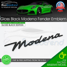 Load image into Gallery viewer, Modena Gloss Black Fender Emblem For Maserati 3D Badge Nameplate Ghibli Levante Grecale

