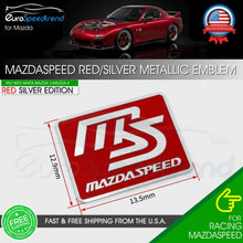 Load image into Gallery viewer, For Mazda MazdaSpeed Aluminum Emblem Red Silver Metal Nameplate Fender Badge Trunk Logo
