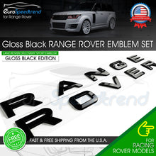 Load image into Gallery viewer, For Range Rover Sport Emblem Set Gloss Black Front Bonnet Rear Trunk Land Rover Badge

