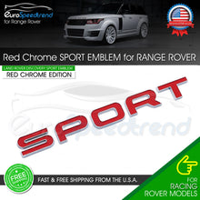 Load image into Gallery viewer, Range Rover Red Chrome Sport Emblem For Land Rover Fender Rear Badge
