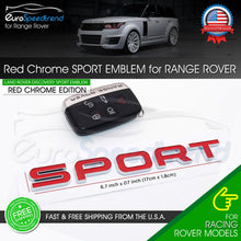 Load image into Gallery viewer, Range Rover Red Chrome Sport Emblem For Land Rover Fender Rear Badge
