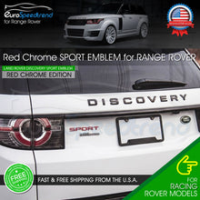 Load image into Gallery viewer, Range Rover Red Chrome Sport Emblem For Land Rover Fender Rear Badge
