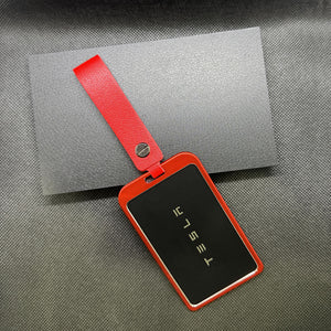 Red Aluminum Key Card Holder & Protector Strap Accessories Tesla Model 3 Y S X