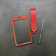Load image into Gallery viewer, Red Aluminum Key Card Holder &amp; Protector Strap Accessories Tesla Model 3 Y S X
