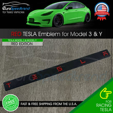 Load image into Gallery viewer, For TESLA Letter Emblem RED Rear Trunk Lid Badge Model 3 X Y Highland

