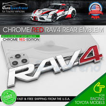 Load image into Gallery viewer, RAV4 Letter Emblem Fit Toyota RAV 4 Chrome Red Rear Liftgate Badge

