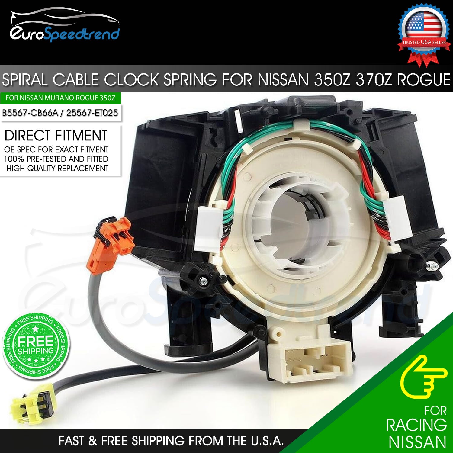 Clock Spring for Nissan Versa Murano Rogue B5567-CB66A 25567-ET025 Spi