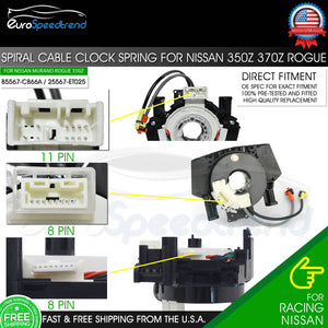 Clock Spring for Nissan Versa Murano Rogue B5567-CB66A 25567-ET025 Spiral Cable