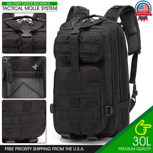 30L Military Black Tactical Backpack Rucksack Camping Hiking Bag Daypa 30L Military Black Tactical Backpack Rucksack Camping Hiking Bag Daypa