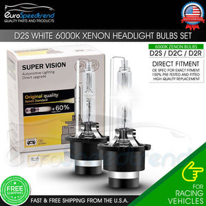 D2S D2C D2R Xenon Bulbs 6000K White Light HID Headlight 2X Set 85122 66240 66040