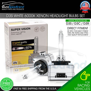 2x D3S D3R D3C HID Bulbs 6000K White Xenon Headlight 42403 42302 66340 66340HBI