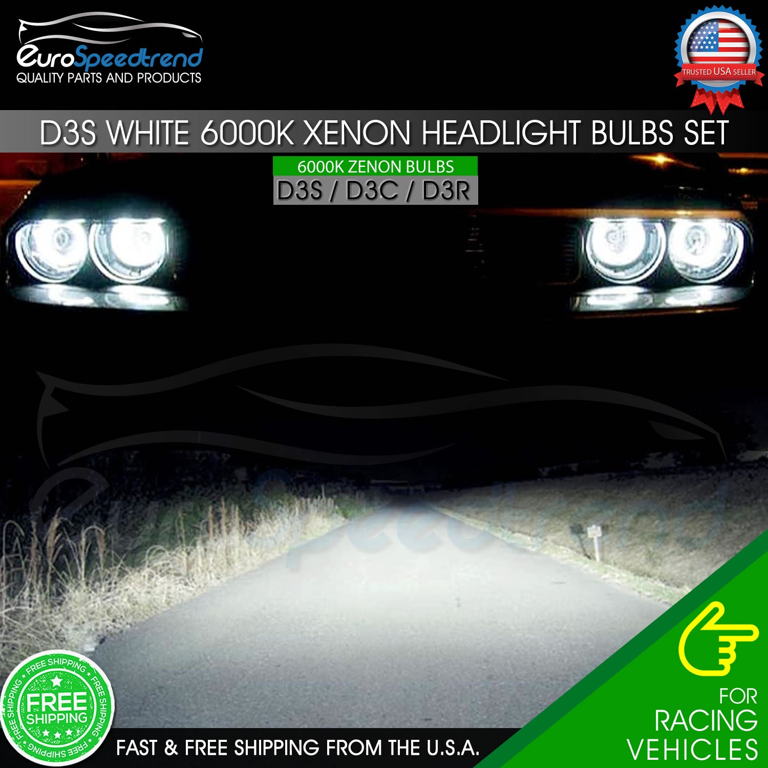2pc D3S 6000k 35W 42403 42302 66340 66340HBI Xenon HID Bulb Replacement 2pc D3S 6000k 35W 42403 42302 66340 66340HBI Xenon HID Bulb Replacement
