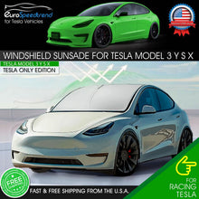 Load image into Gallery viewer, Tesla Windshield Sun Shade: Model 3, Y, S, X UV Cover
