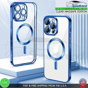 Mag Safe Case For iPhone 11 Pro Max Clear TPU with Camera Lens Cover Shockproof