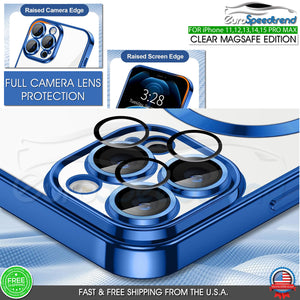 Mag Safe Case For iPhone 11 Pro Max Clear TPU with Camera Lens Cover Shockproof